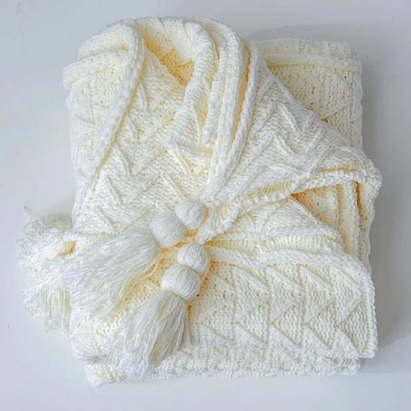 HeartKnit Kuscheldecke aus Chenille | Strickdesign | Für Bett & Sofa | Weich & Gemütlich