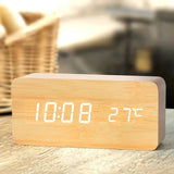 EcoTime Digitaler Wecker aus Holz | LED-Anzeige | Modernes Design | Lautlos | Umweltfreundlich