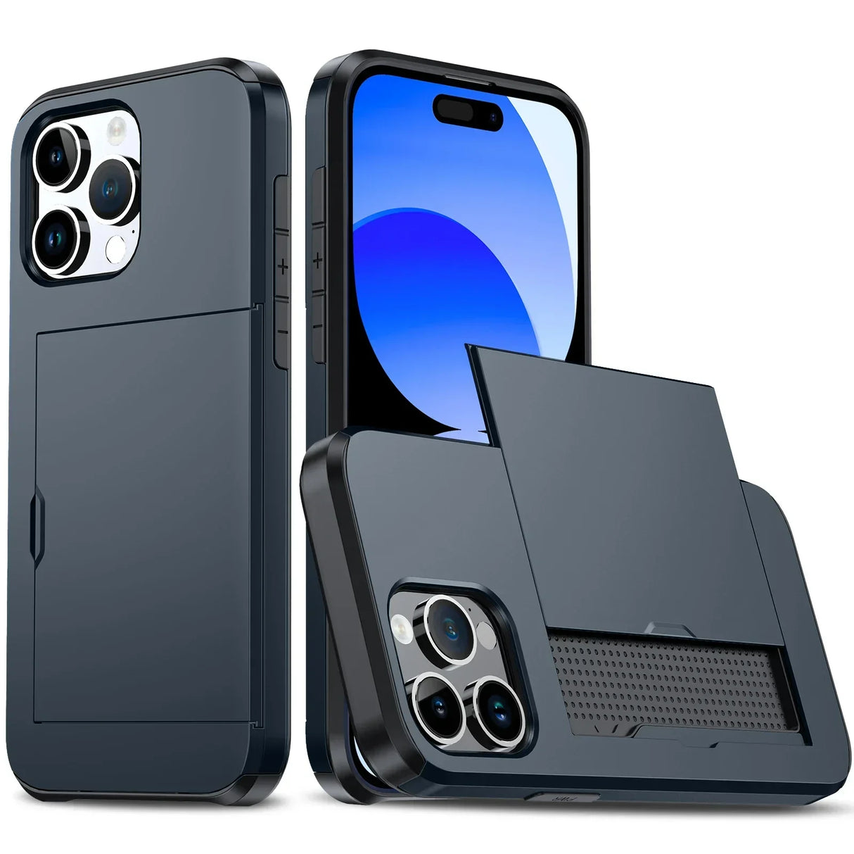 LuxShield iPhone-Hülle mit Kartenhalter | Schlankes Design | Kartenaufbewahrung | Schutz & Stil