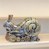 GearMorph Steampunk Tierfigur aus Harz | Industriestil Tischdeko | Mechanischer Drache, Elefant & Schnecke | Kunstvolle Deko für Zuhause