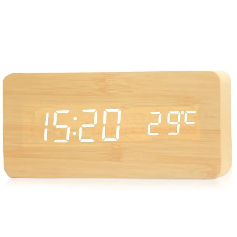 EcoTime Digitaler Wecker aus Holz | LED-Anzeige | Modernes Design | Lautlos | Umweltfreundlich