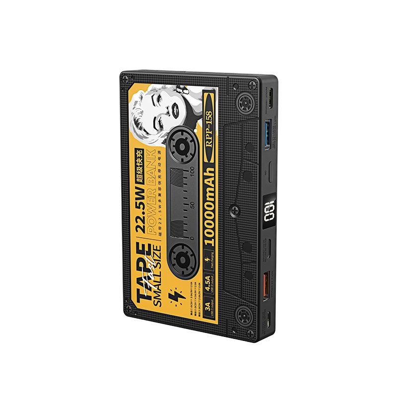 VoltCassette Retro Powerbank | Tragbares Ladegerät | Vintage Design | 10.000mAh Akku für Unterwegs