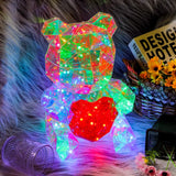 GlowBear LED Teddybär Lampe | Kuschelige Geschenkidee | Bunte Beleuchtung | Deko für Geburtstag & Valentinstag