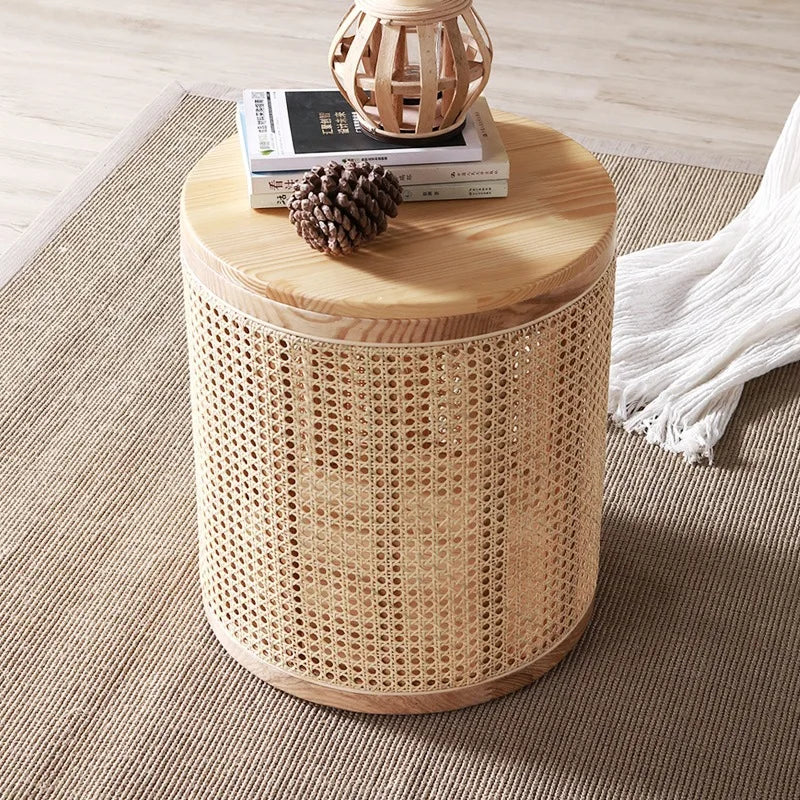 EcoHaven Holz Beistelltisch mit Stauraum | Stilvoller und Funktionaler Wohnzimmertisch | Skandinavisches Design