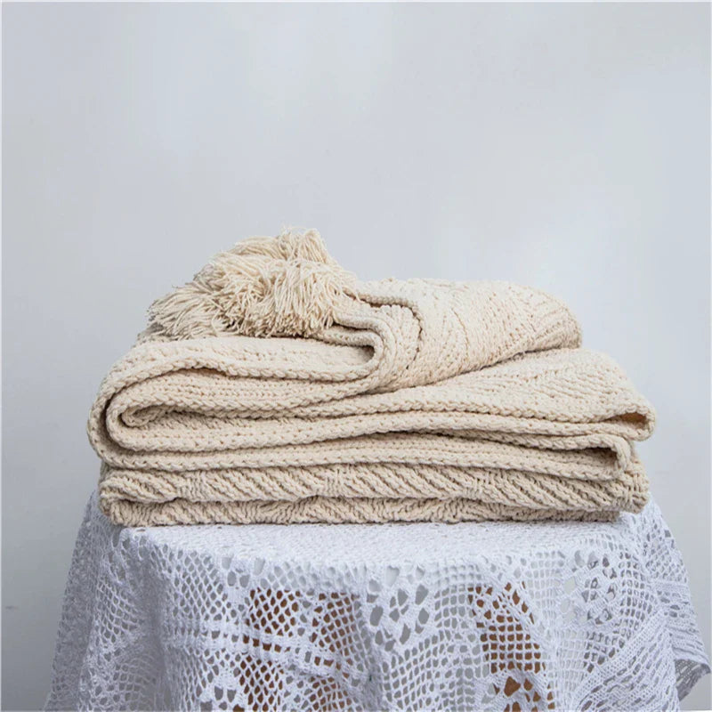 HeartKnit Kuscheldecke aus Chenille | Strickdesign | Für Bett & Sofa | Weich & Gemütlich