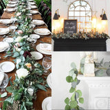 EucaGreen™ Eukalyptus Girlande 2er Set | Kunstpflanzen Deko | Ideal für Hochzeit, Tischdeko & Wanddekoration