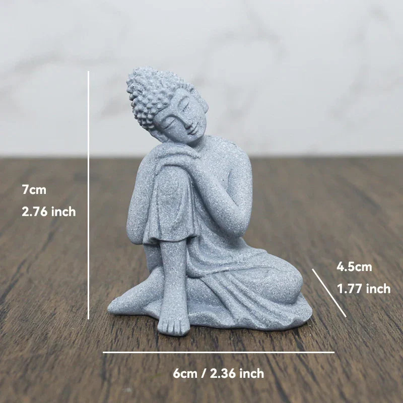 TranquilStone Buddha Figuren Set | Meditative Mönchs Statuen | Zen Garten Dekoration | Achtsamkeit & Feng Shui Deko für Zuhause