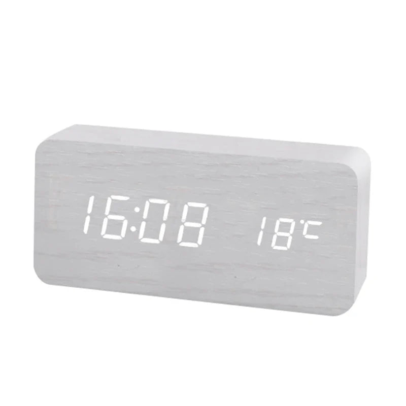 EcoTime Digitaler Wecker aus Holz | LED-Anzeige | Modernes Design | Lautlos | Umweltfreundlich
