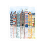 UrbanVista Aquarellfassaden Poster | Leinwanddruck mit alten bunten Gebäuden | Wandkunst für Wohnzimmer & Heimdekoration