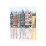 UrbanVista Aquarellfassaden Poster | Leinwanddruck mit alten bunten Gebäuden | Wandkunst für Wohnzimmer & Heimdekoration
