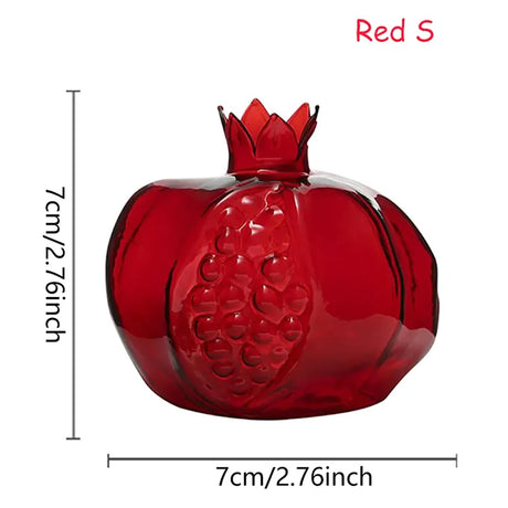 PomeGlass Granatapfel Glasvase | Wohnkultur | Kreative Obstvase | Raumdeko | Blumenvase für Zuhause