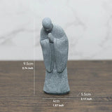 TranquilStone Buddha Figuren Set | Meditative Mönchs Statuen | Zen Garten Dekoration | Achtsamkeit & Feng Shui Deko für Zuhause