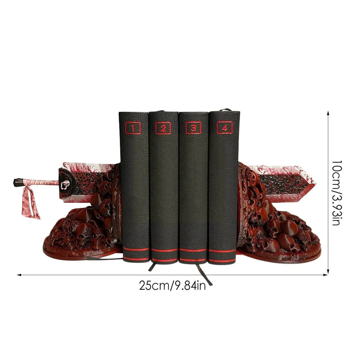 DragonGuard Buchstützen aus Harz | Dekorative Drachenjäger Buchhalter | Robuste Schreibtischdeko für Zuhause & Büro | Regal-Organisation