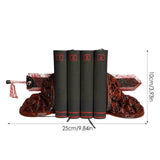 DragonGuard Buchstützen aus Harz | Dekorative Drachenjäger Buchhalter | Robuste Schreibtischdeko für Zuhause & Büro | Regal-Organisation