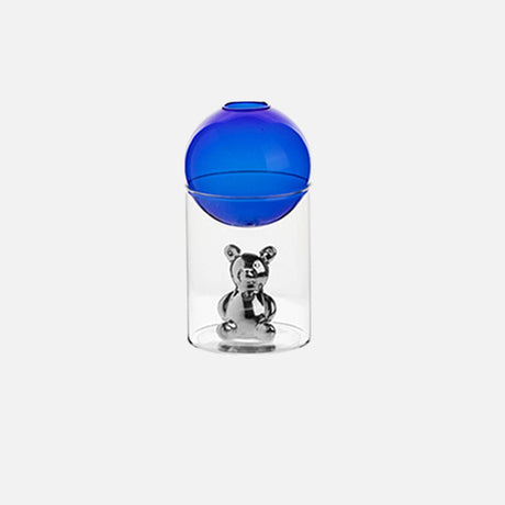 CosmoBear Glasvase | Galaktisches Design | Dekorative Vase | Bärförmige Glasvase für Blumen und Dekoration