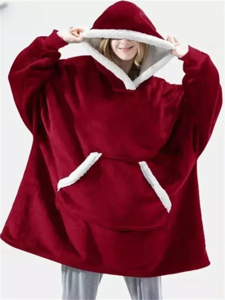 PlushWrap Riesiger Fleece-Pullover | Gemütlich & Warm | Perfekt für Zuhause & Outdoor | In vielen Farben erhältlich