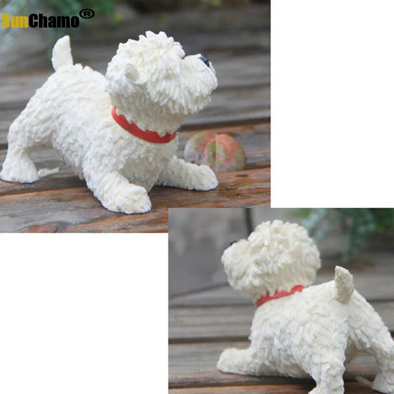 TerriCraft West Highland Terrier Figur | Harz Hundemodell | Deko für Zuhause & Auto