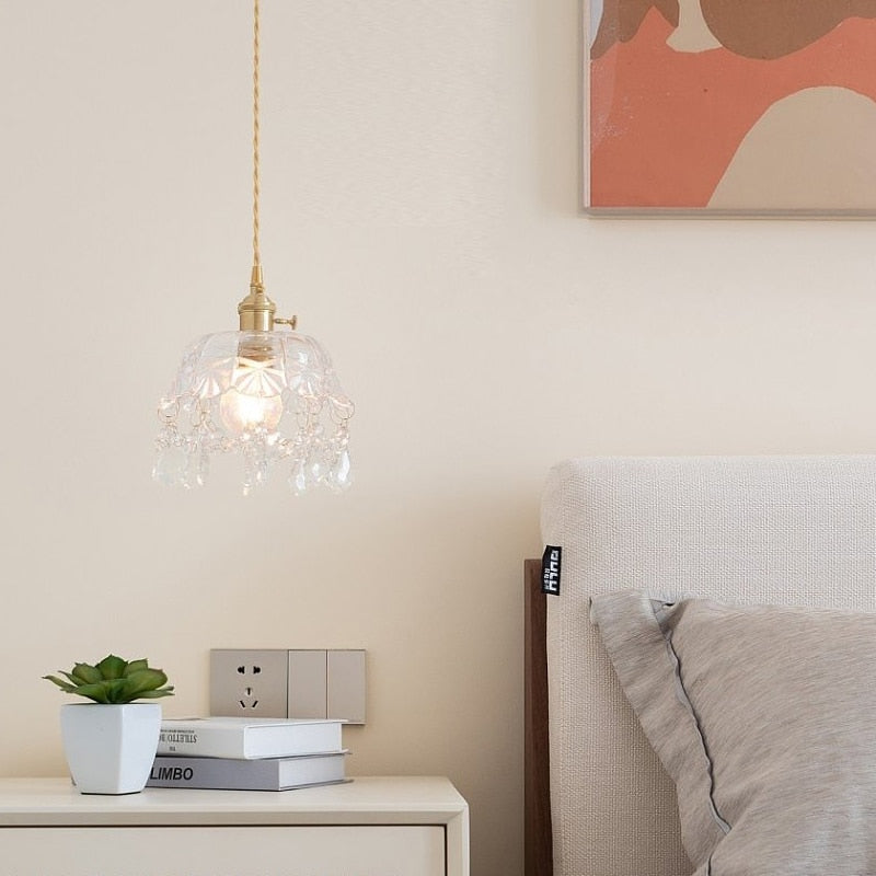 LuxeShimmer Transparente Pendelleuchte aus Kristallglas | Modernes Design | Elegante Beleuchtung