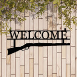HuntArt Metall Welcome Schild | Jagd Deko | Wandkunst für Zuhause | Metall Wanddekoration