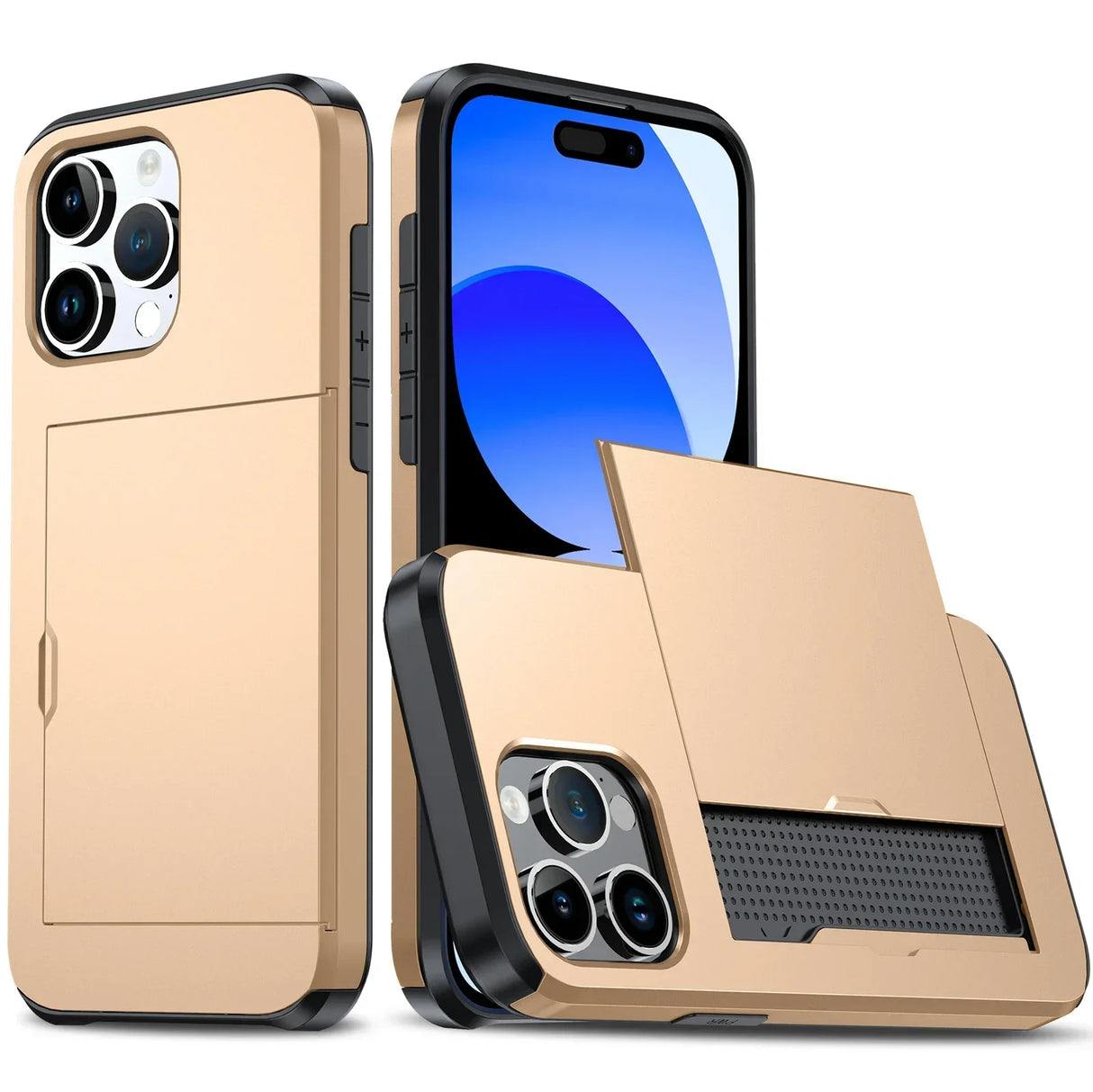 LuxShield iPhone-Hülle mit Kartenhalter | Schlankes Design | Kartenaufbewahrung | Schutz & Stil