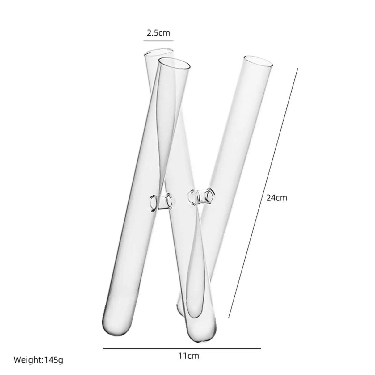 HydroBloom 3-Spalten Reagenzglas Vase | Transparenter Pflanzen-Container mit Holzrahmen | Deko für Wohnzimmer & Blumenarrangement