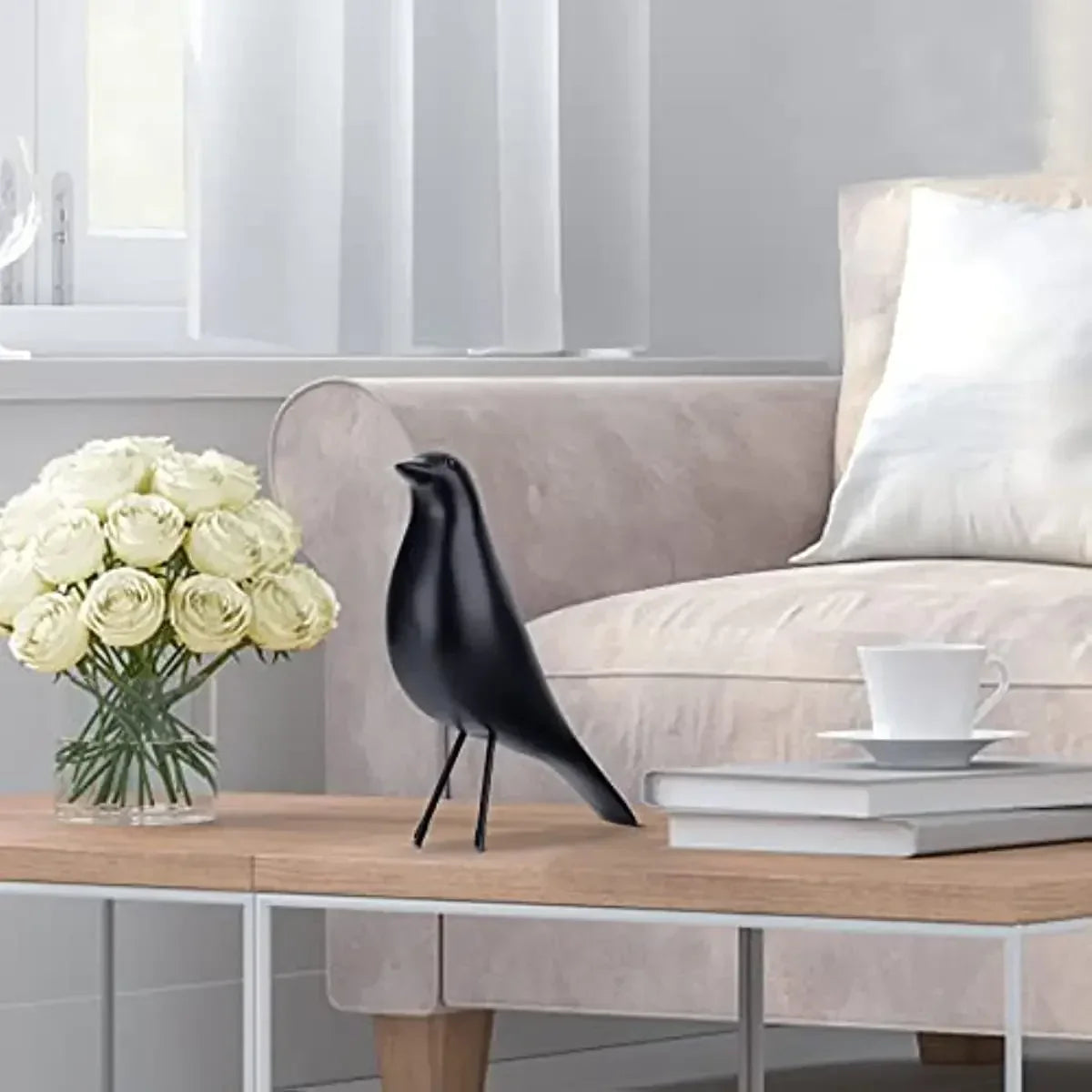 DecoBird Moderne Vogelstatue aus Kunstharz | Elegante Garten- und Wohnraumdekoration | Zeitloses Design | Wetterfest