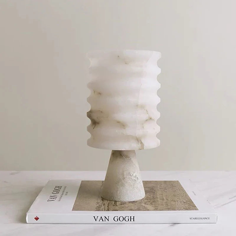 EleganceOnyx Weißer Onyx-Blumenvase | Luxuriöse Dekoration | Perfekt für Zuhause & Büro