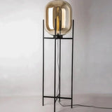 LumenCognac Glas Stehlampe | Elegantes Design | Amber oder Grau | Dimmbares Licht für Stilvolles Wohnen