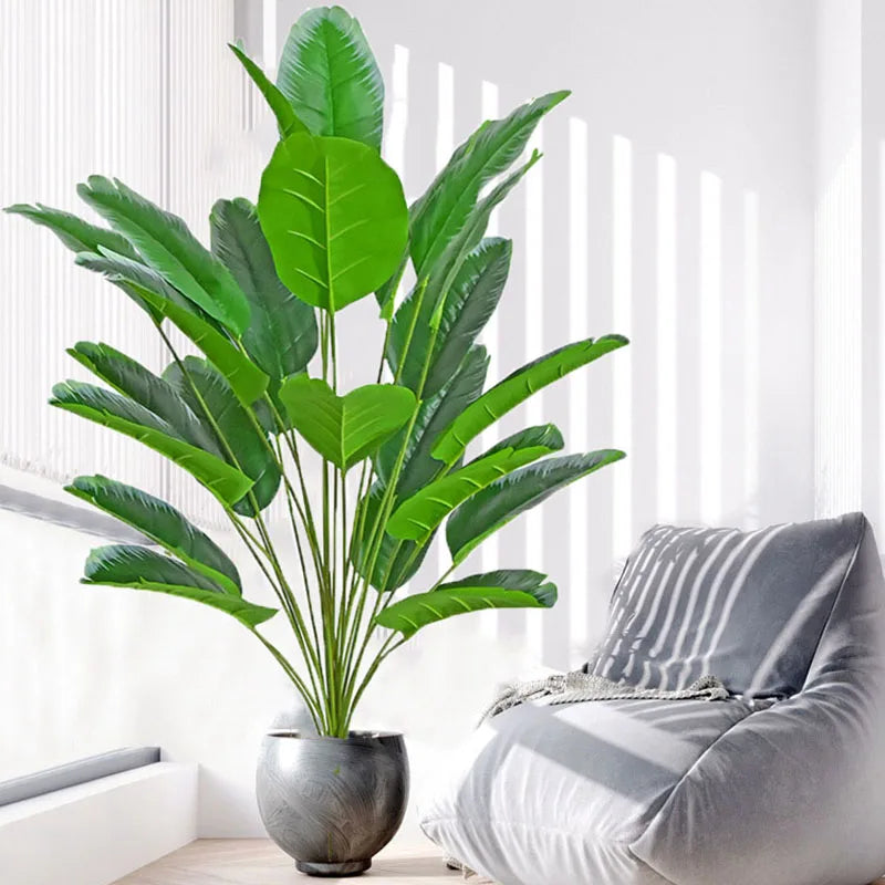 GreenTropics Künstliche Bananenpflanze | Pflegeleicht | Dekorative Tropenpflanze für Zuhause und Büro