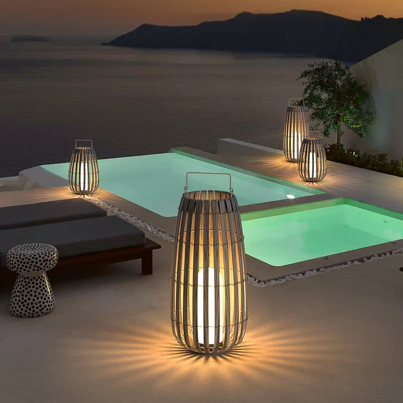 RattanGlow Garten Rattan Lampe | Umweltfreundliche Solarleuchte | Dekorative Beleuchtung für Außenbereiche
