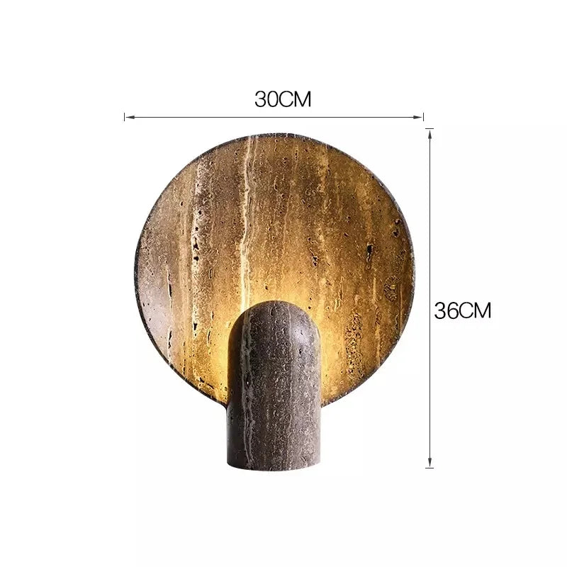 TravertiGlow Travertin Tischlampe | Elegantes Stein-Design | LED-Stimmungslicht für Zuhause