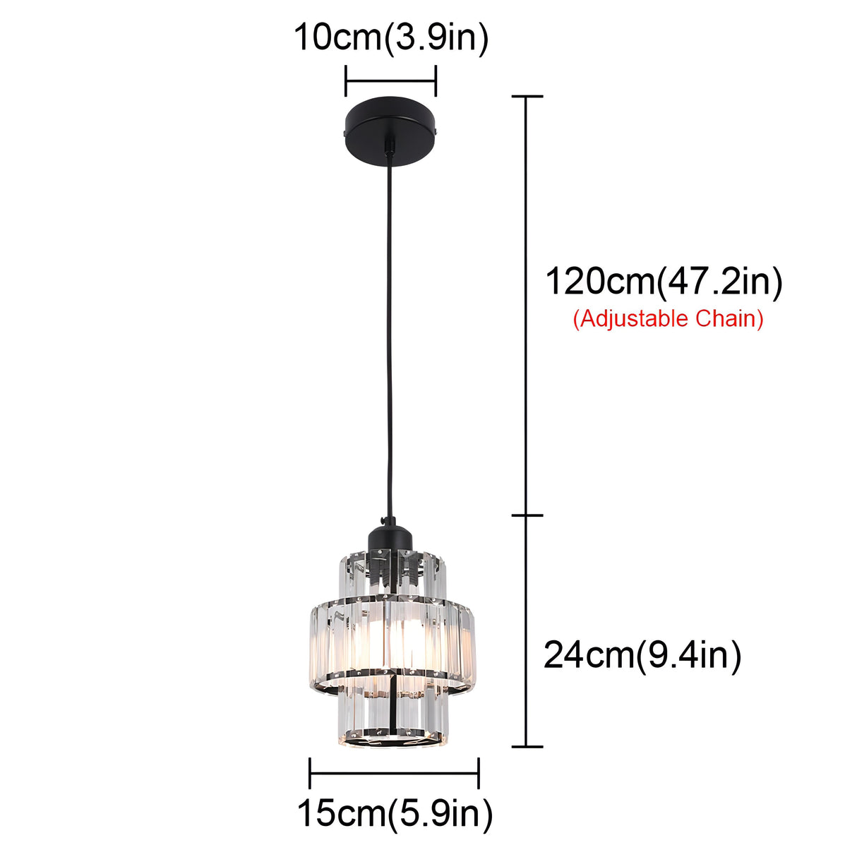 Lustrella Runde Abgestufte Kristall-Deckenleuchte aus Glas | Modernes Design | Elegante Beleuchtung | Dimmbar