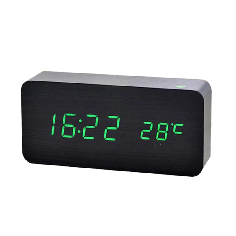 EcoTime Digitaler Wecker aus Holz | LED-Anzeige | Modernes Design | Lautlos | Umweltfreundlich