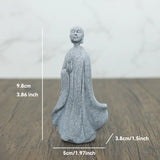 TranquilStone Buddha Figuren Set | Meditative Mönchs Statuen | Zen Garten Dekoration | Achtsamkeit & Feng Shui Deko für Zuhause