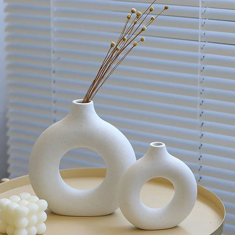 HaloArt Deko-Vase 2er-Set | Minimalistische Keramikvasen | Moderne Wohndekoration