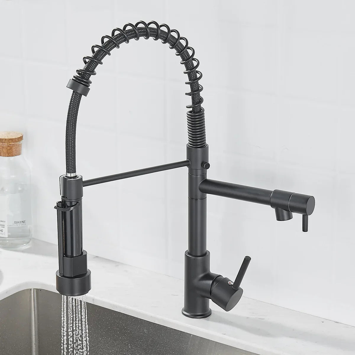 FlowSelect Wasserhahn mit Doppel-Auslauf | Modernes Design | Multifunktionaler Küchenarmatur | Hochwertige Materialien
