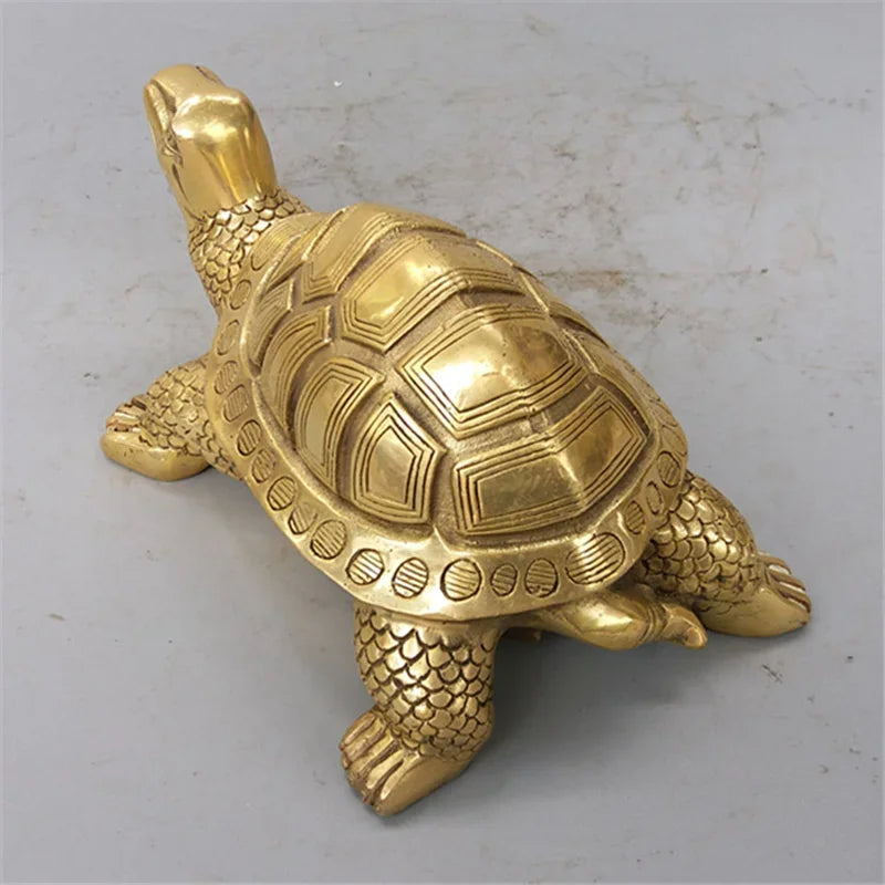 TortoGlow Messing Feng Shui Schildkröte | Glücksbringer | Langlebigkeit & Schutz | Haus- & Bürodekoration | Elegante Skulptur