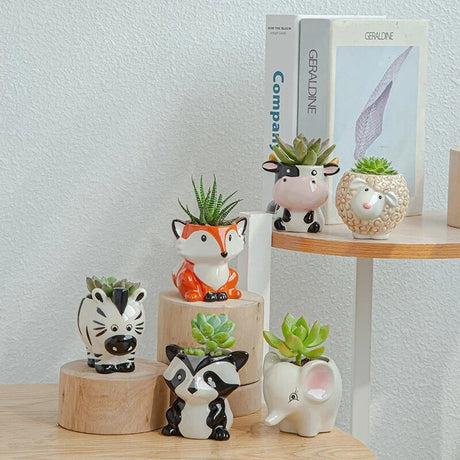 PetPot Mini Keramik-Tiertöpfe-Kollektion | Niedliche Pflanzgefäße | Deko für Zuhause und Büro