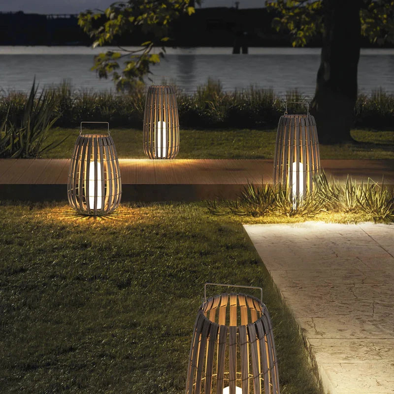 RattanGlow Garten Rattan Lampe | Umweltfreundliche Solarleuchte | Dekorative Beleuchtung für Außenbereiche