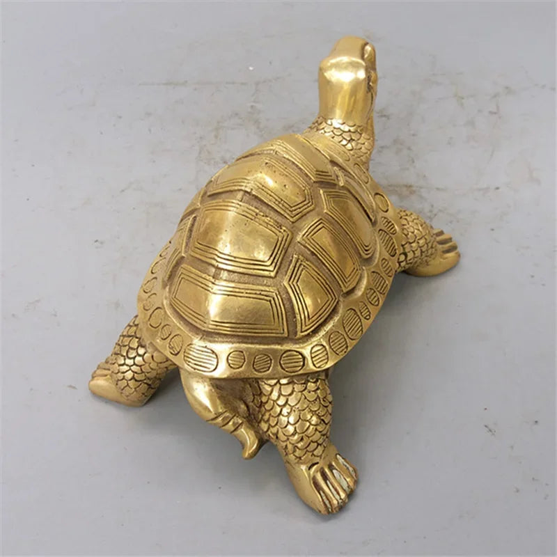 TortoGlow Messing Feng Shui Schildkröte | Glücksbringer | Langlebigkeit & Schutz | Haus- & Bürodekoration | Elegante Skulptur