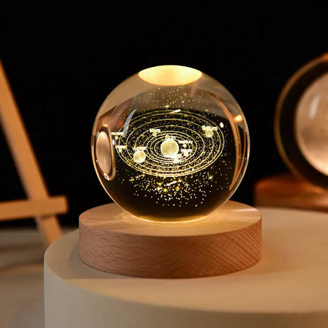 LumoAurora 3D Kristall Nachtlicht | LED Dekorationslampe | Kabellos | Farbwechsel | Einzigartige Geschenkidee