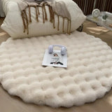 PlushCircle Rundteppich aus Kunstfell | Weich wie Kaninchenfell | Hochwertige Deko für Zuhause