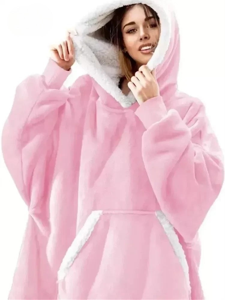 PlushWrap Riesiger Fleece-Pullover | Gemütlich & Warm | Perfekt für Zuhause & Outdoor | In vielen Farben erhältlich