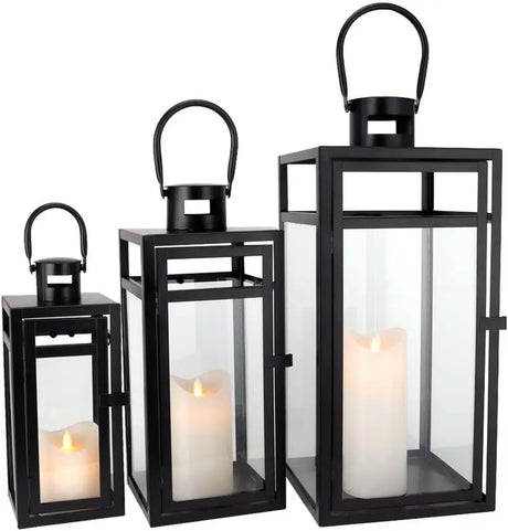 LanternaLuxe Kerzenlaternen 3er-Set | Outdoor Laternen für Garten & Terrasse | Elegantes Design | Windlicht