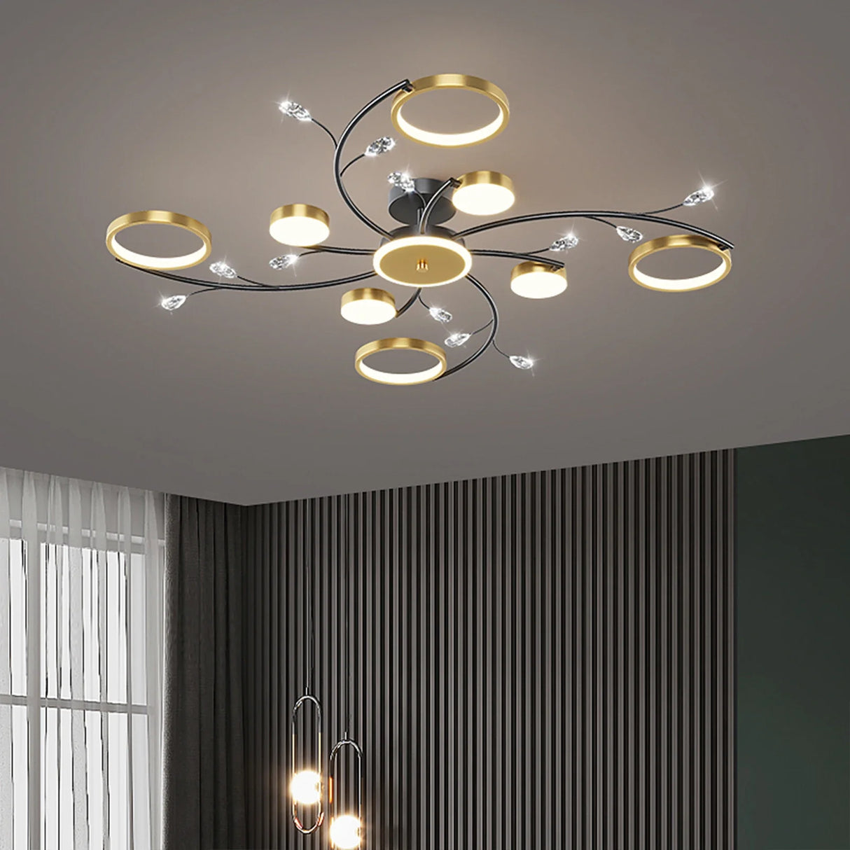GlowDrape Dimmbare Pendelleuchte | Modernes Design | LED Licht mit variabler Helligkeit | Perfekt für Wohn- & Esszimmer