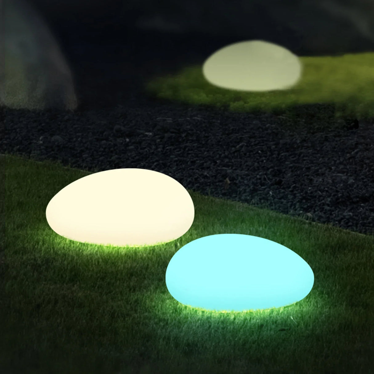 SunStone Solar Gartensteine | LED-beleuchtete Terrassensteine | Solarbetrieben | Nachhaltige Beleuchtung für draußen