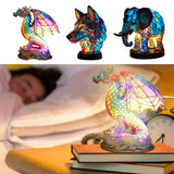 CrystalGlow 3D LED Glaslampe | Tierisches Design | Dekorative Tischleuchte | Stimmungslicht für Zuhause