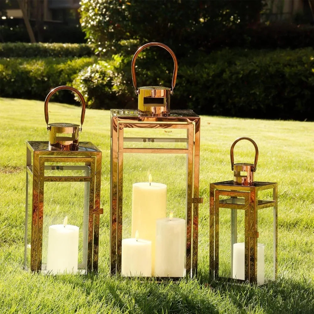 LanternaLuxe Kerzenlaternen 3er-Set | Outdoor Laternen für Garten & Terrasse | Elegantes Design | Windlicht