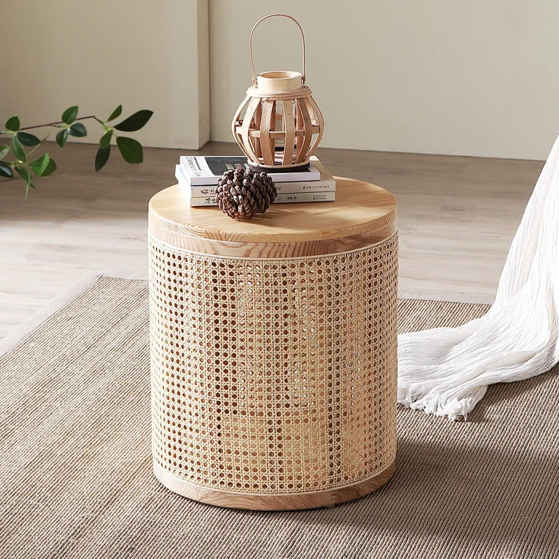 EcoHaven Holz Beistelltisch mit Stauraum | Stilvoller und Funktionaler Wohnzimmertisch | Skandinavisches Design