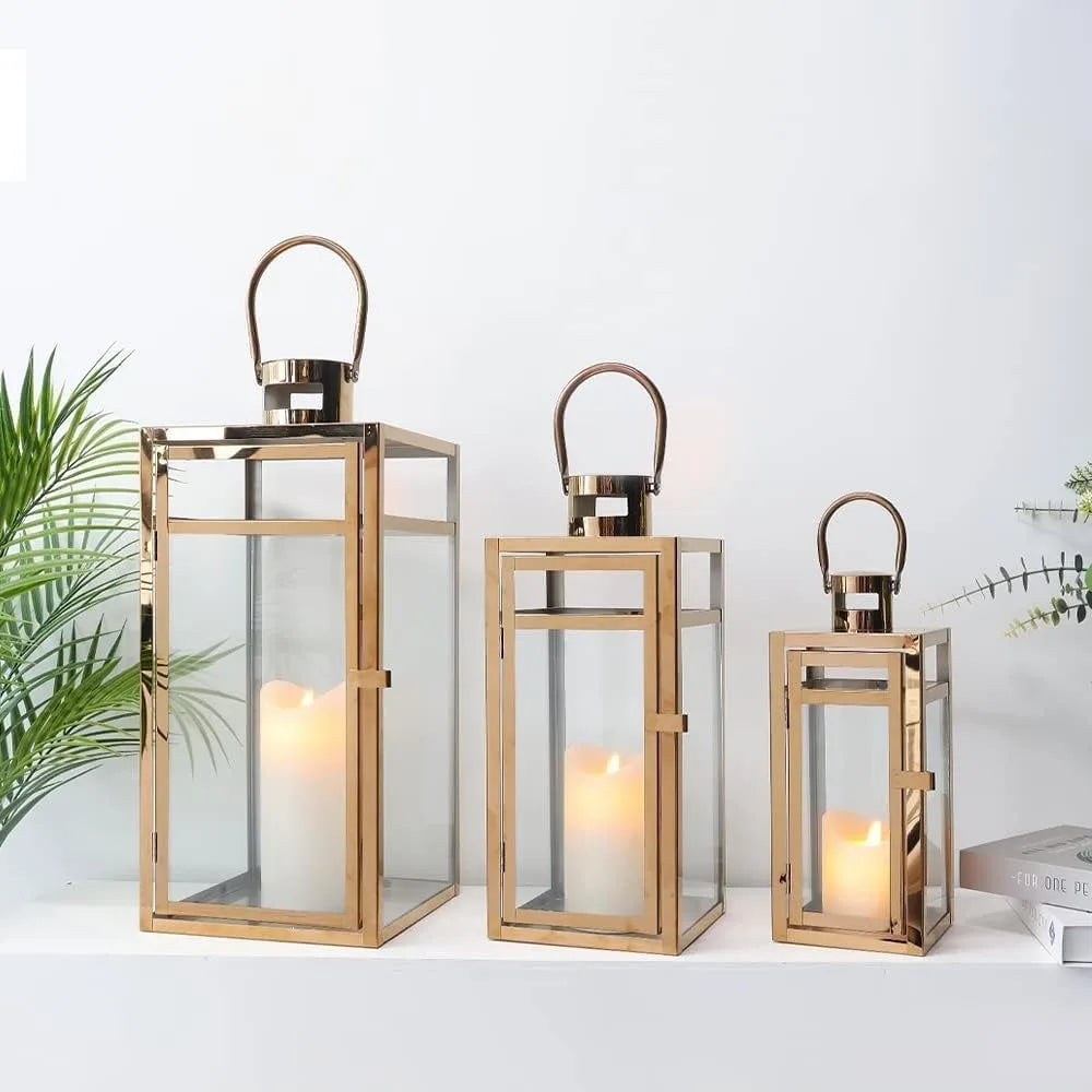 LanternaLuxe Kerzenlaternen 3er-Set | Outdoor Laternen für Garten & Terrasse | Elegantes Design | Windlicht